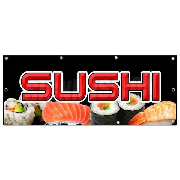 SUSHI BANNER SIGN sashimi ramen noodles soba japanese japan udon sake